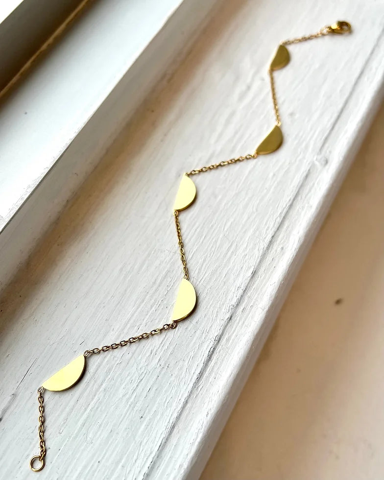 Goldplate Anklet with Demi Circles