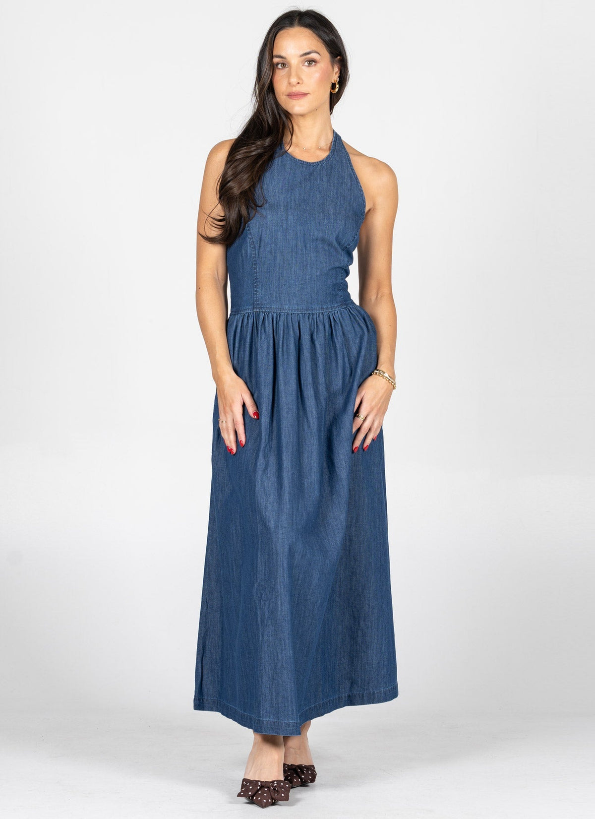 Denim Halter Dress – STEEL STYLE GARAGE