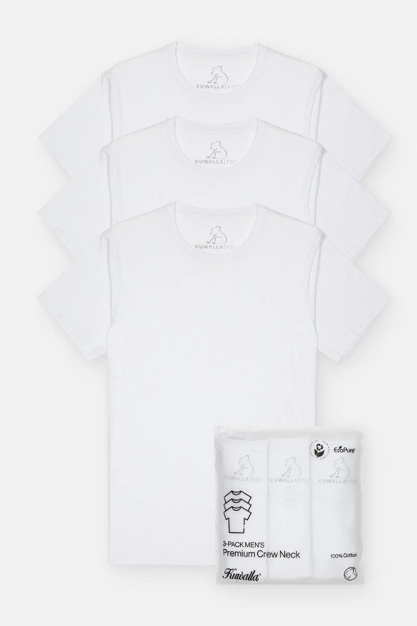 3 Pack CREW NECK - White