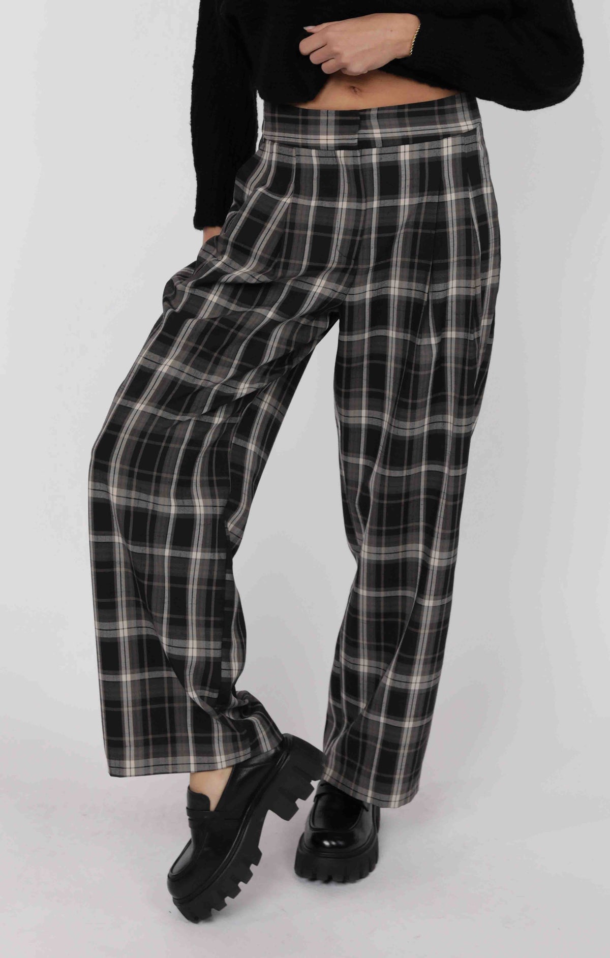 Radical Stretch Plaid Pleated Trouser