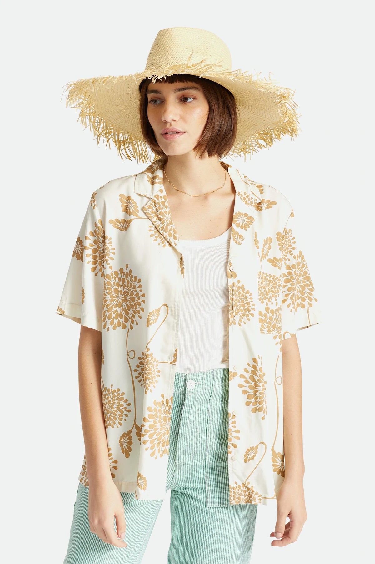 Jo Straw Frayed Fedora