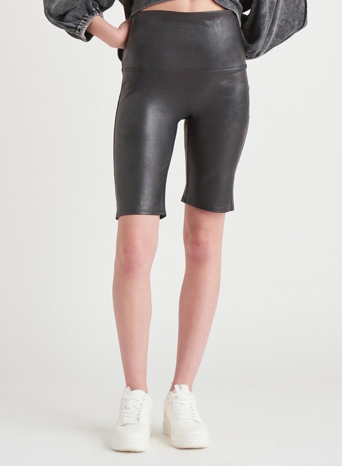 Pleather hot sale biker shorts