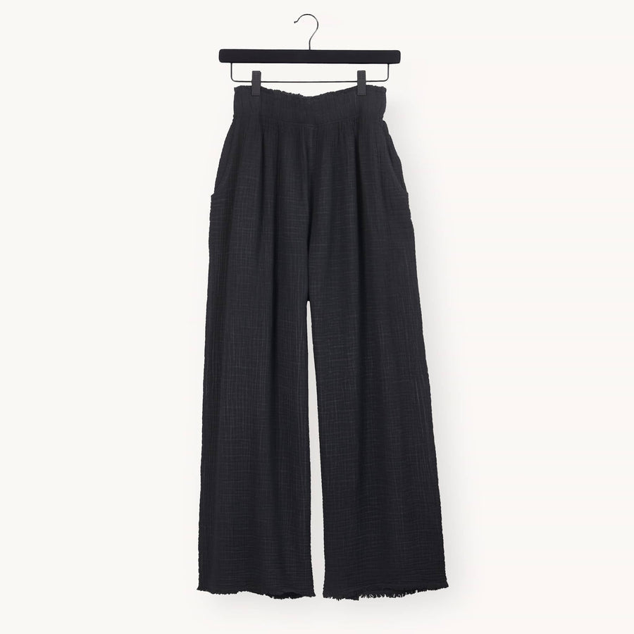 Crinkle Cotton Palazzo Pants