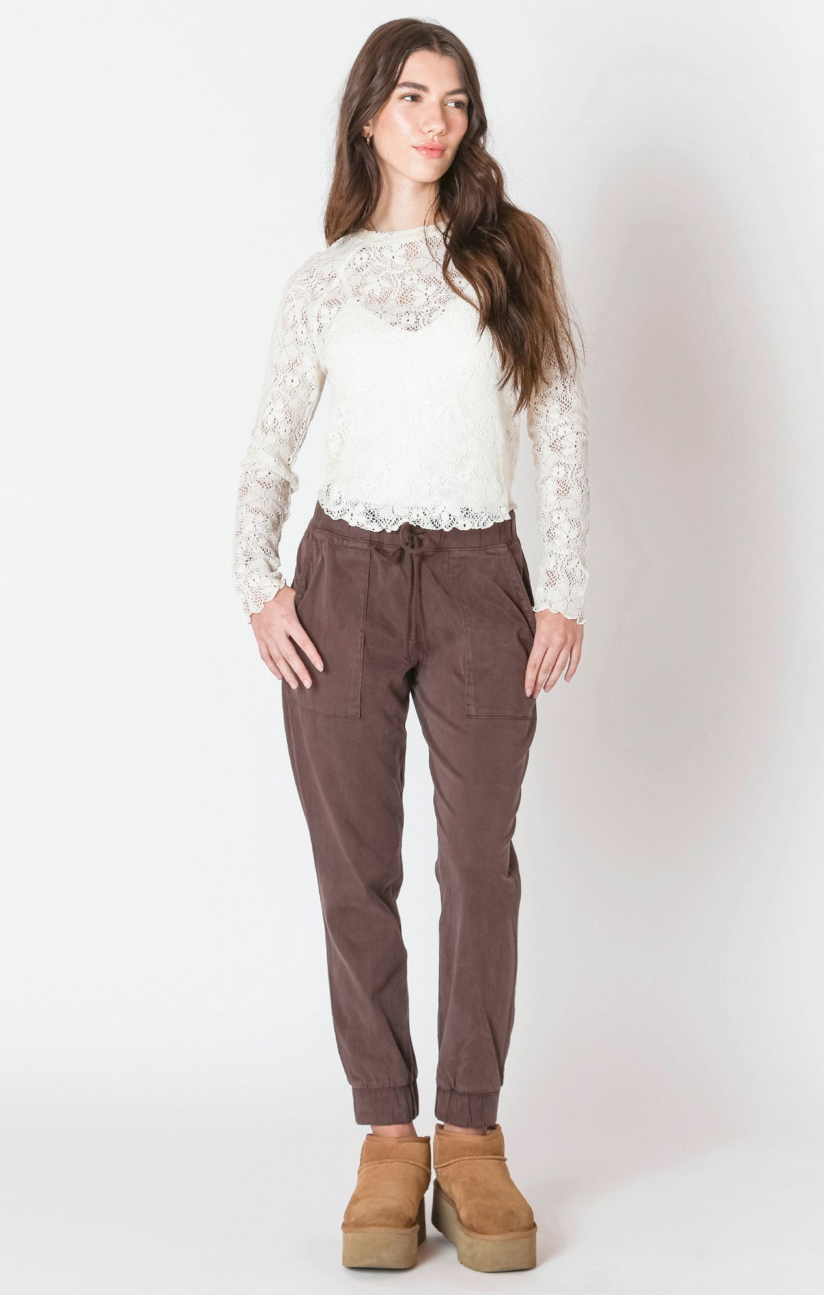 Exposed Seam Lace Top
