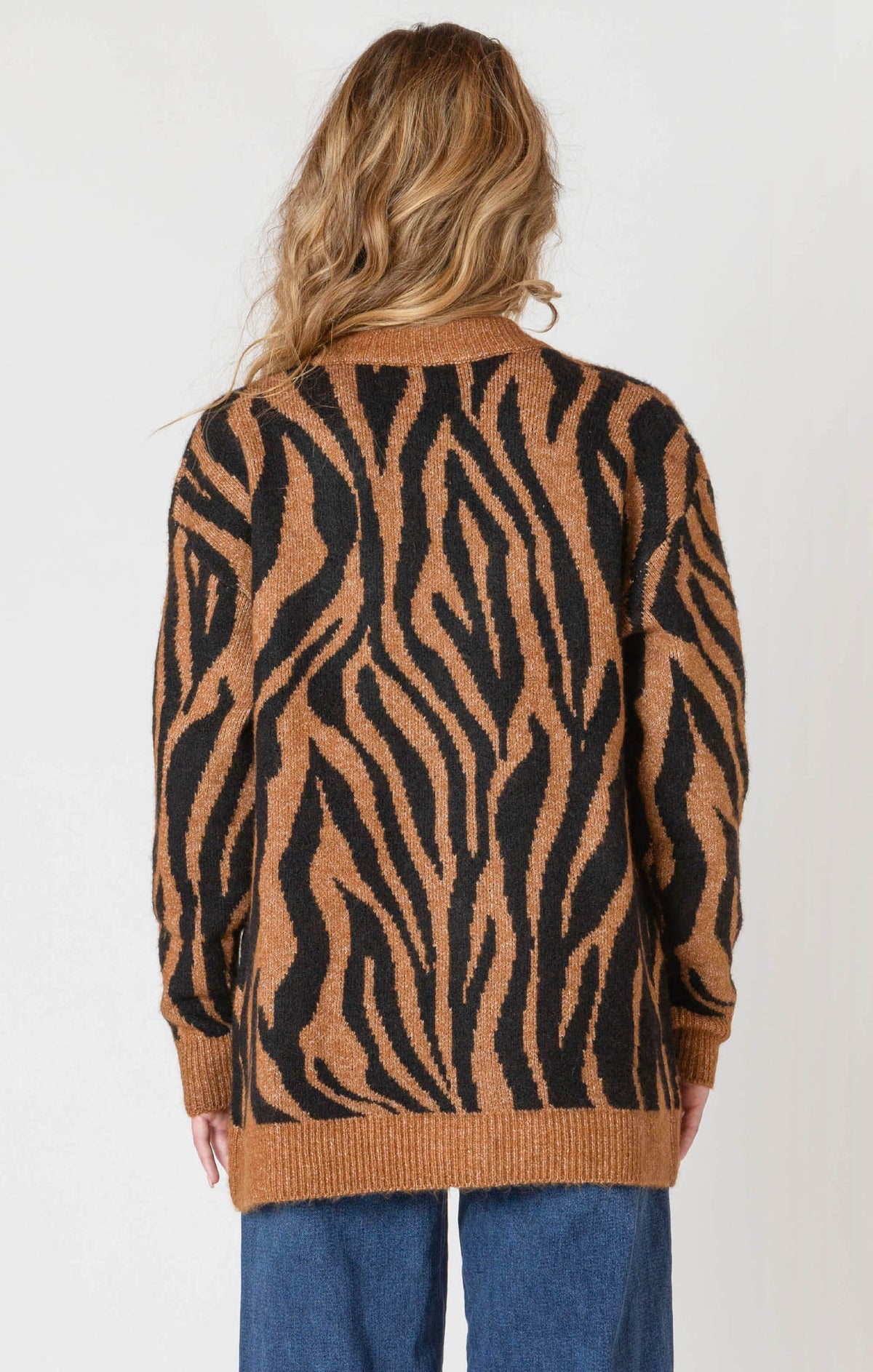 Button Front Patterned Cardigan