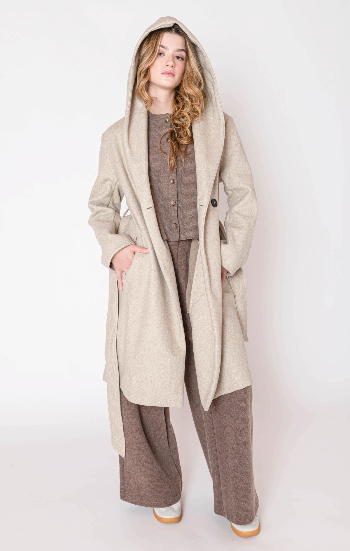 Belted Hooded Coat