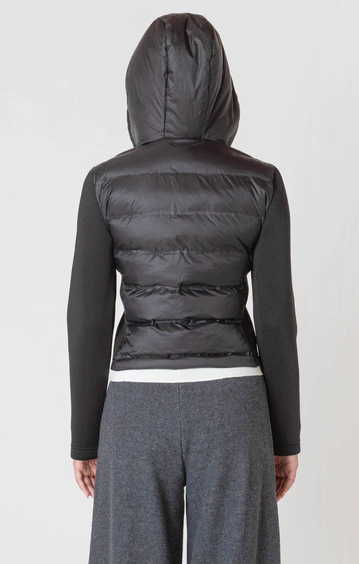 Mixed Fabric Puffer Jacket