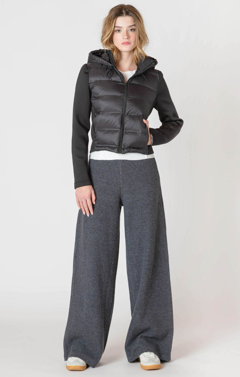 Mixed Fabric Puffer Jacket