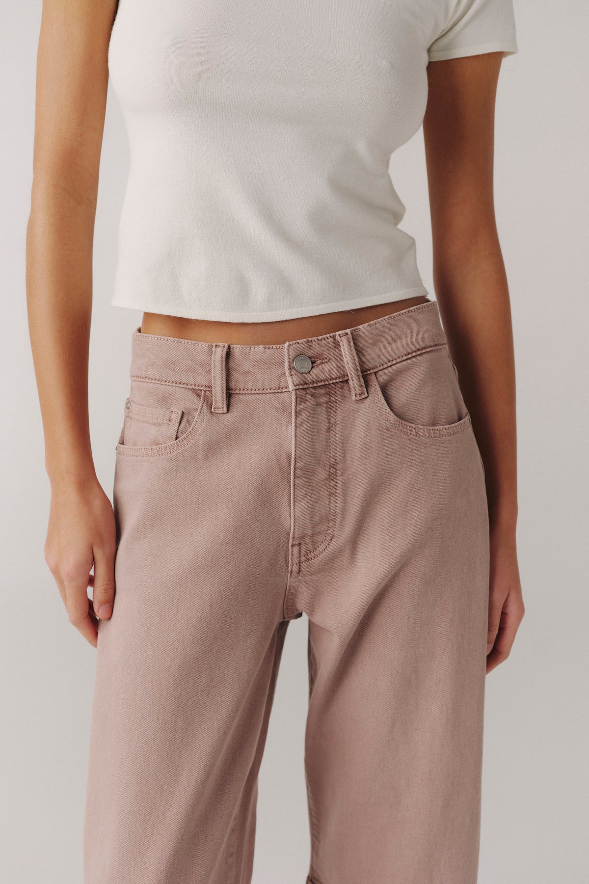 BNA Soft Curve Barrel Jeans - Rosewood