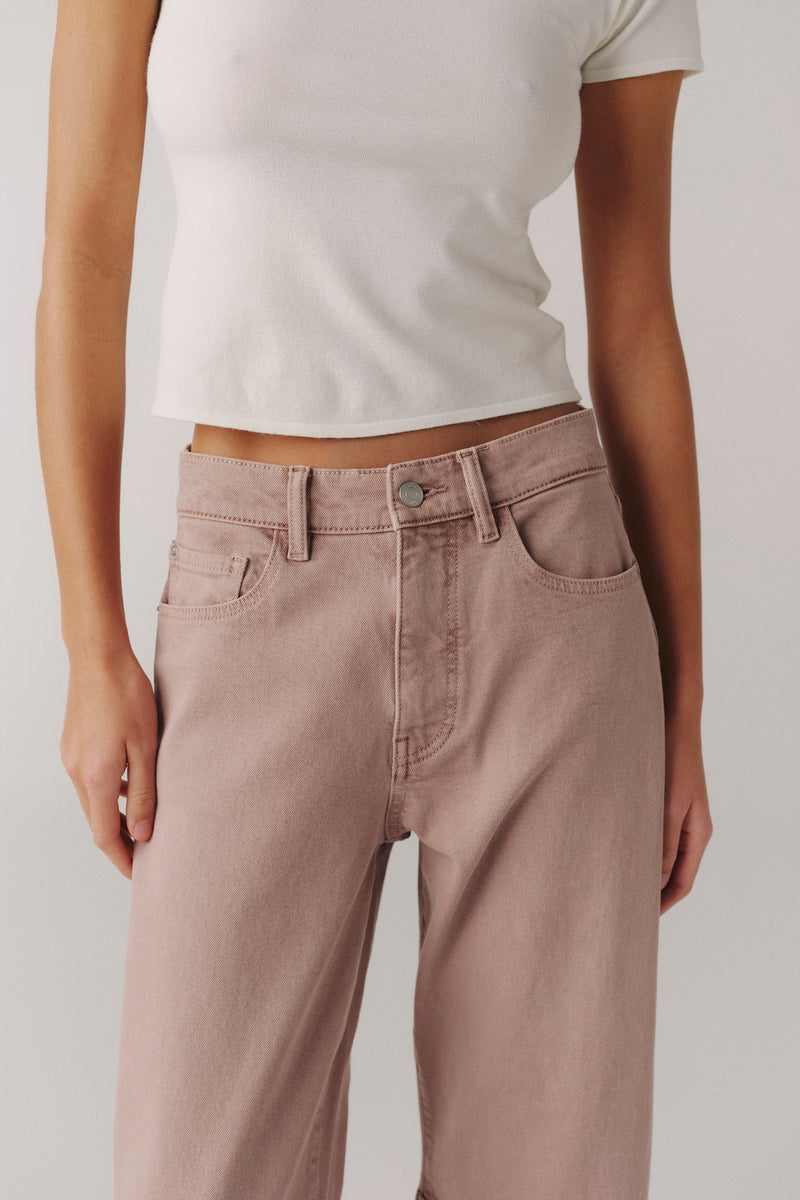 BNA Soft Curve Barrel Jeans - Rosewood