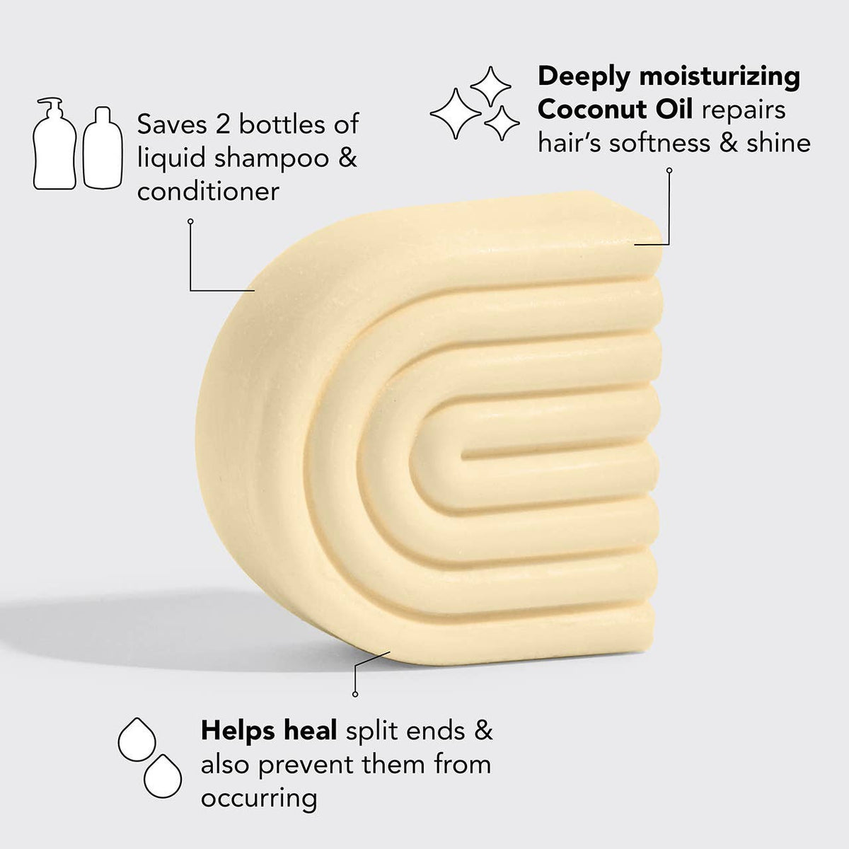 Coconut Repair Conditioner Bar/Mask for Dry Damaged Hair