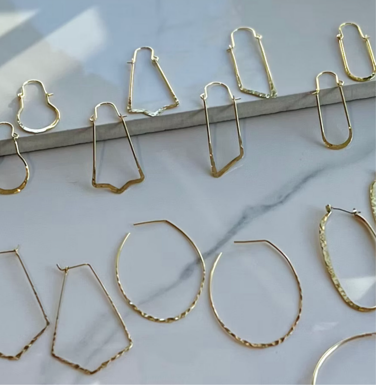 Narrow Brass Hoop Earrings