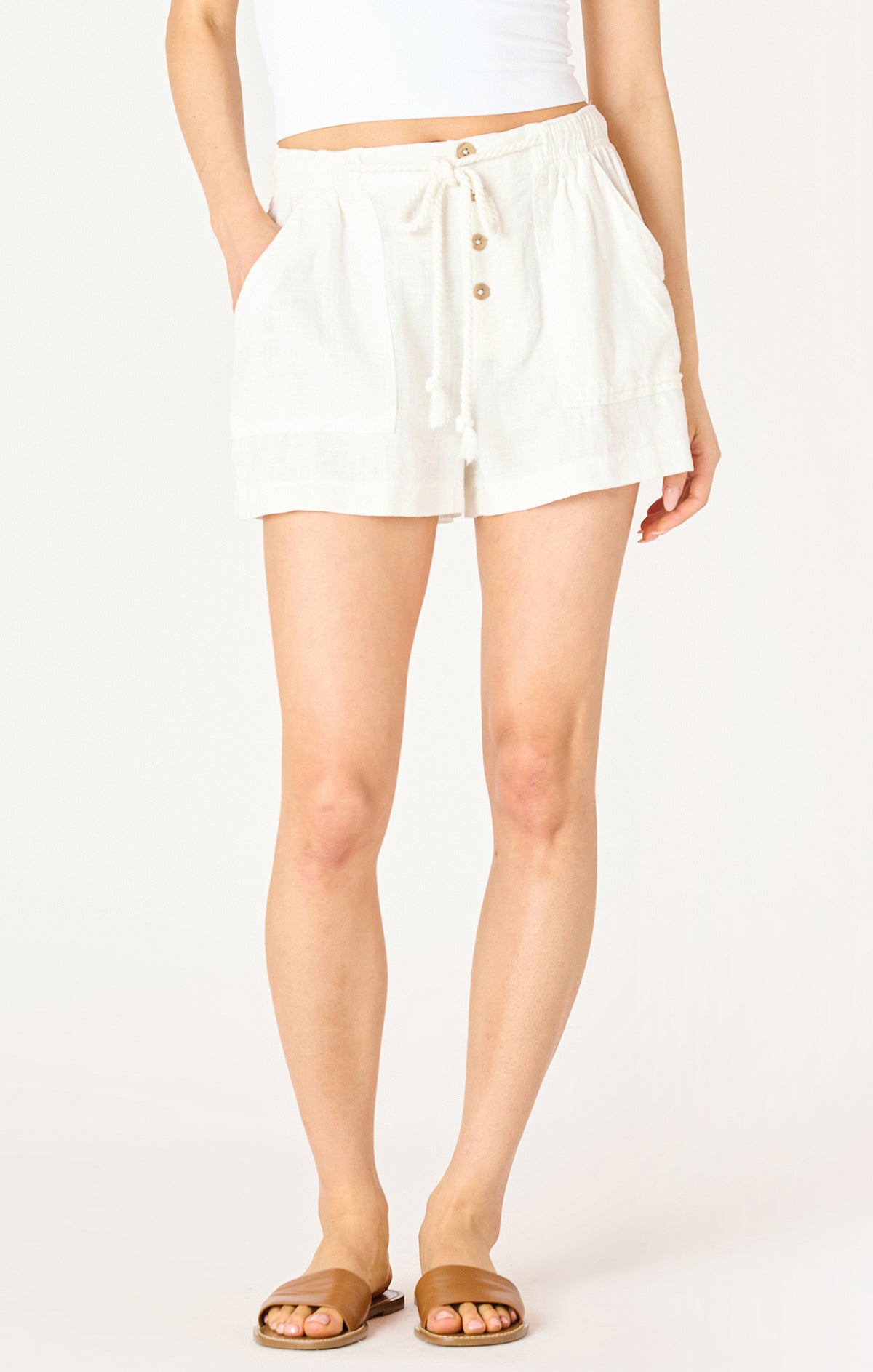 Button Front Shorts