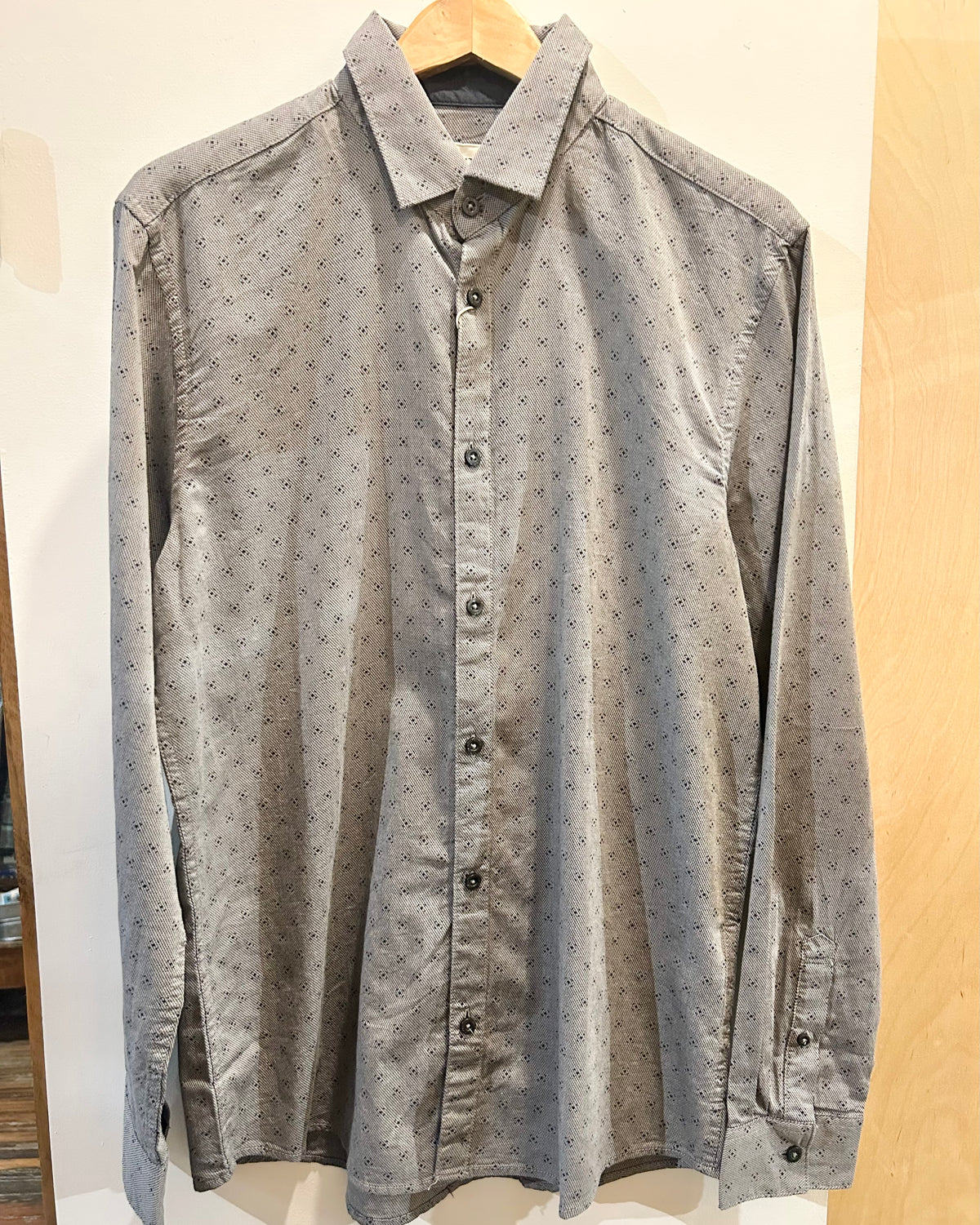 Fitted Printed Structured Shirt