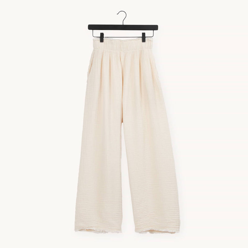 Crinkle Cotton Palazzo Pants