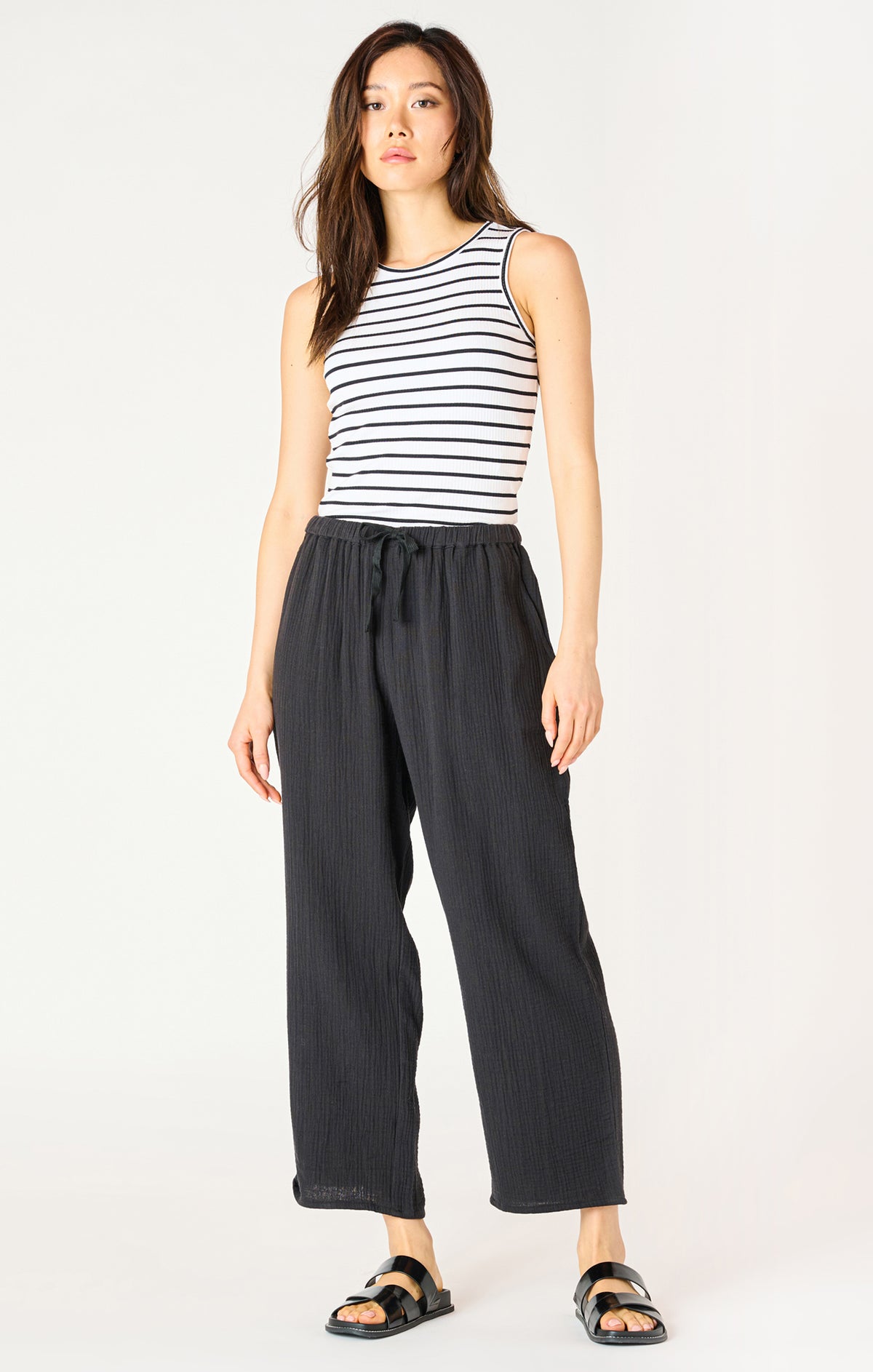 Textured Cotton Pants