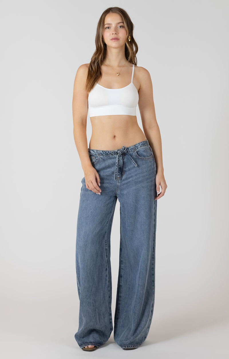 Drawstring Waist Denim Pant