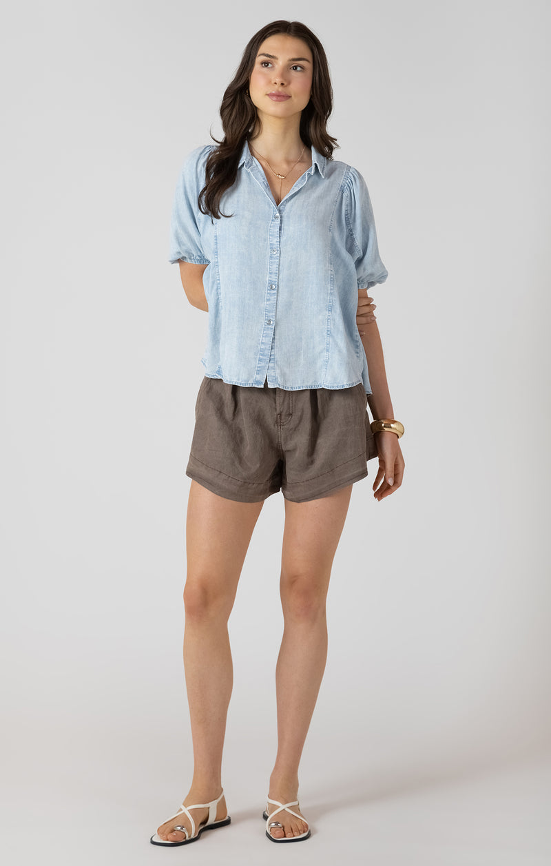 Panelled Button Front Blouse