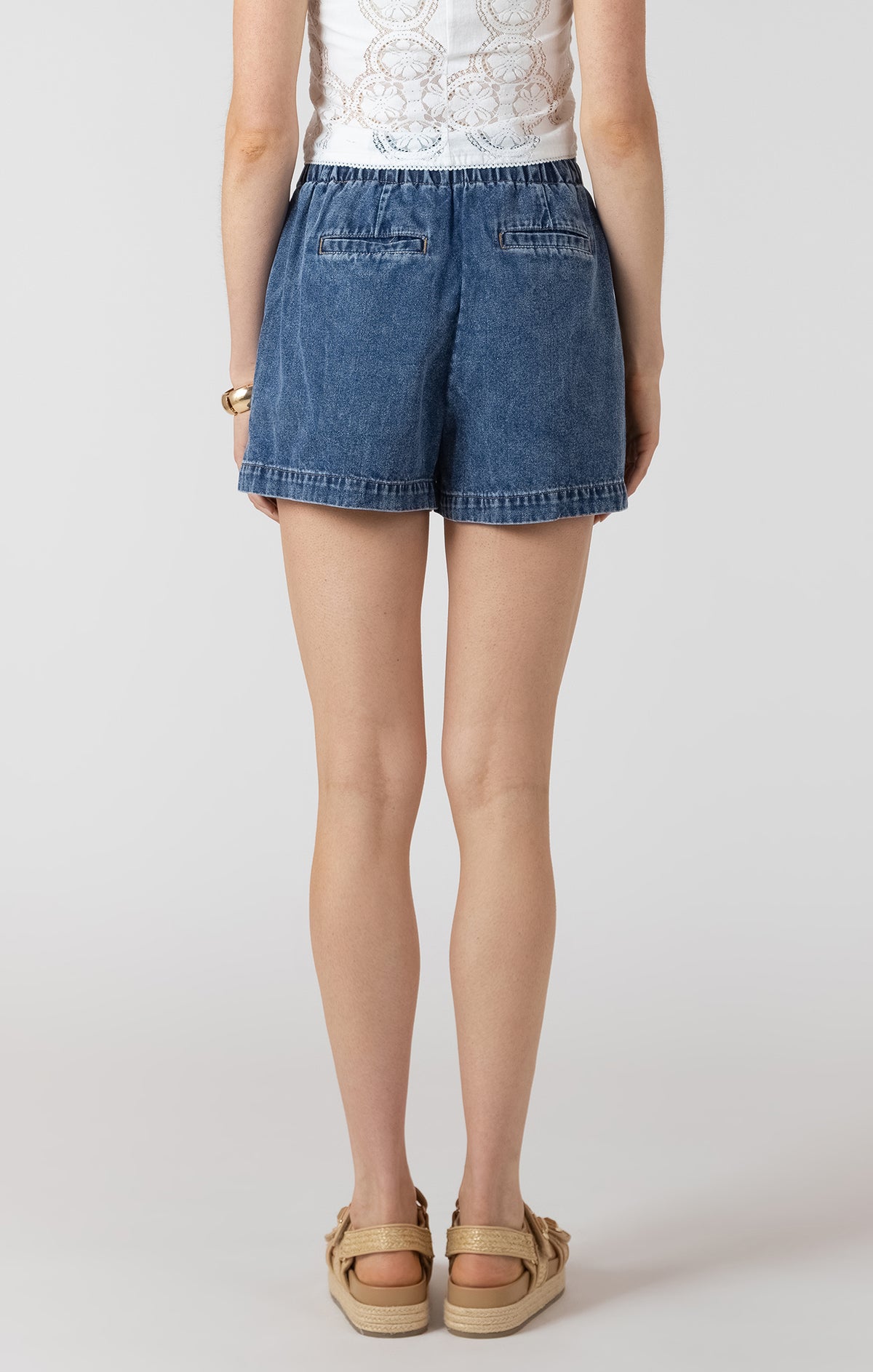 Drawstring Denim Short