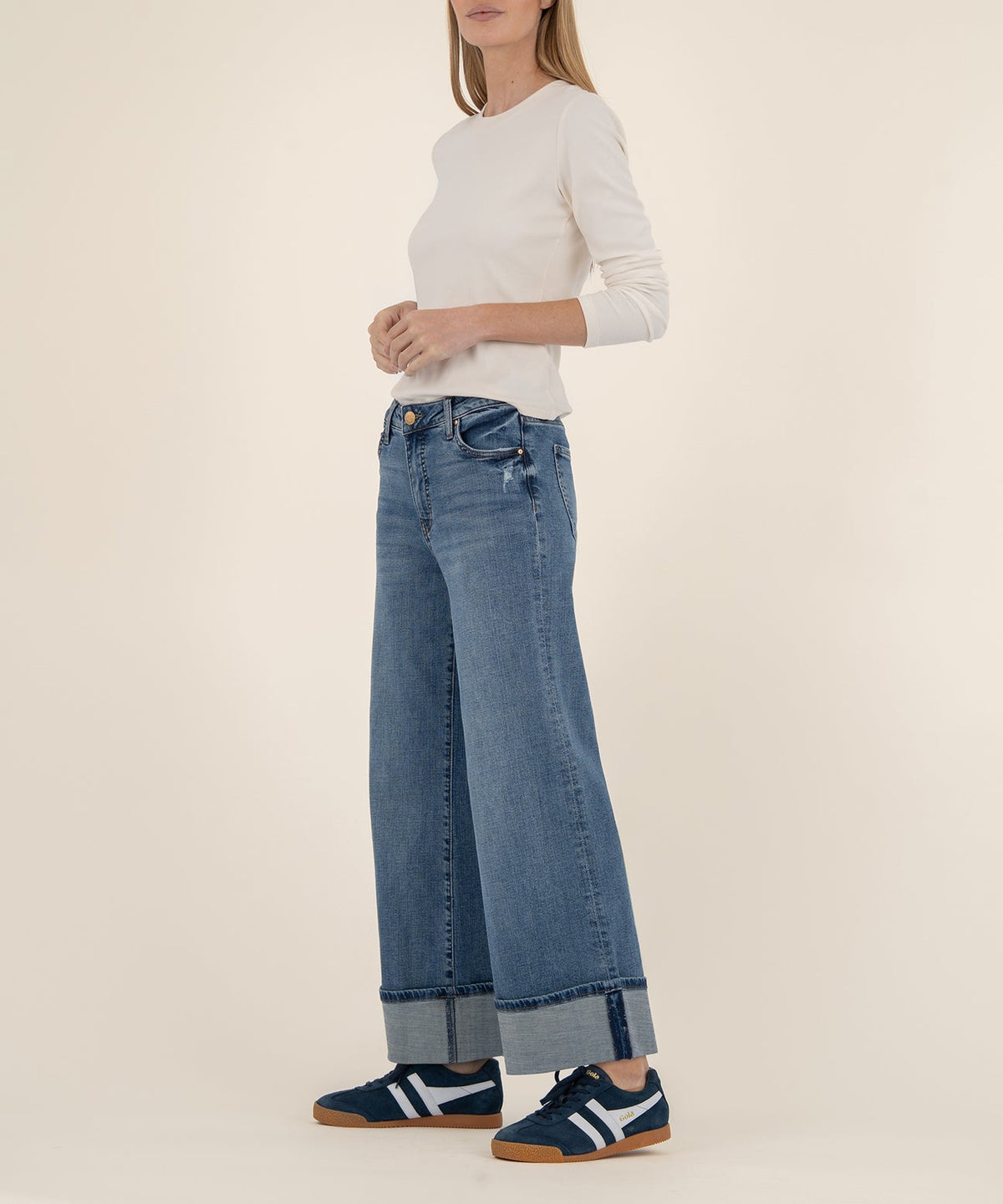 Meg High Rise FAB AB Wide Leg Roll Up Hem