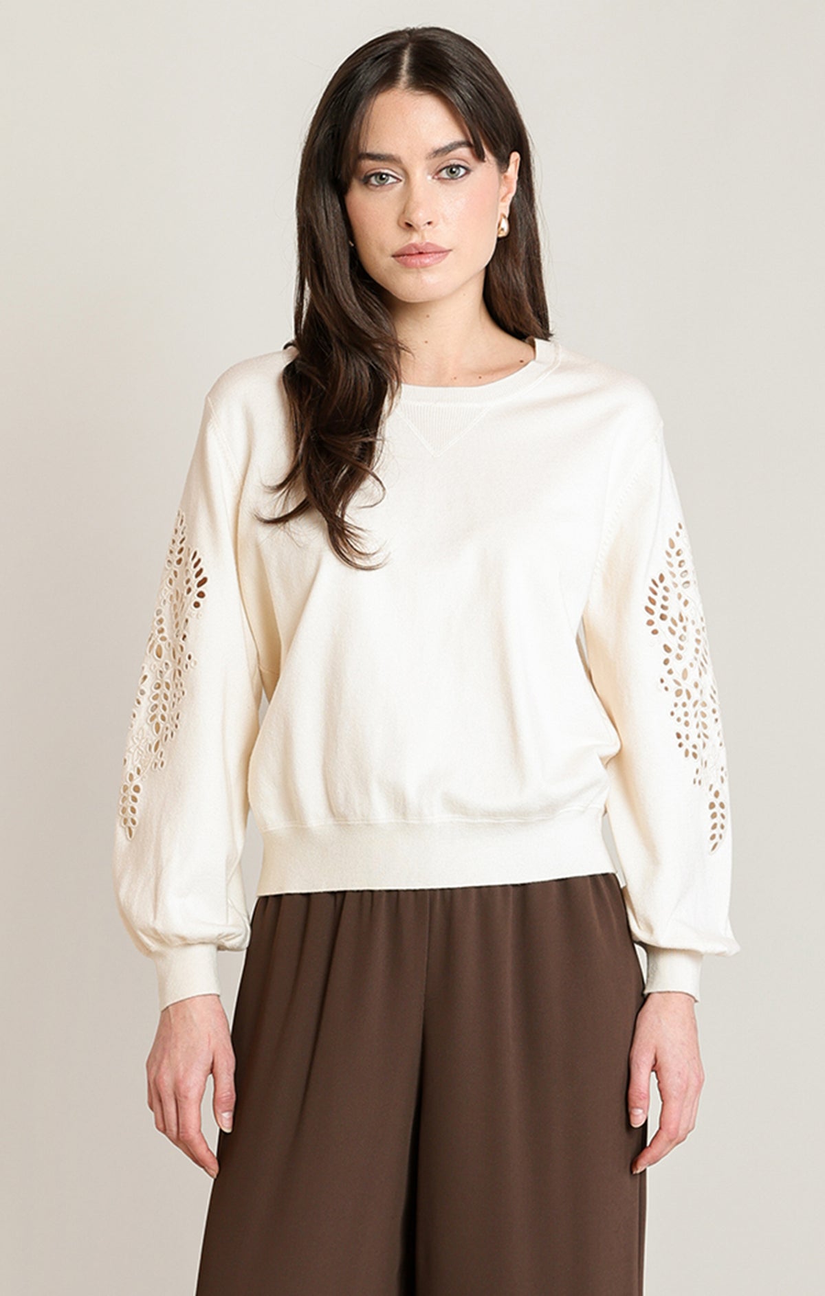 Embroidered Sweater Top