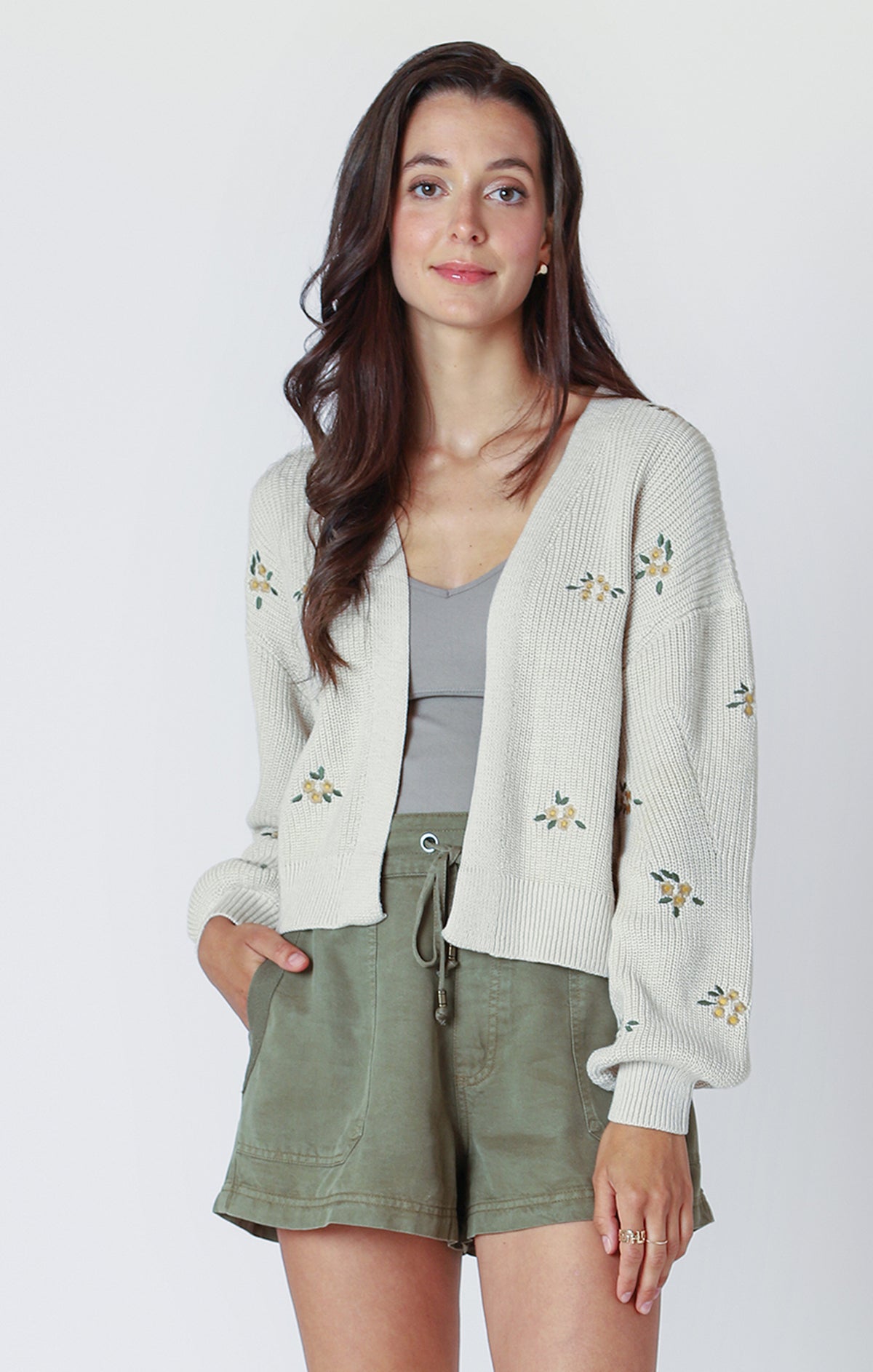 LS Embroidered Cardigan