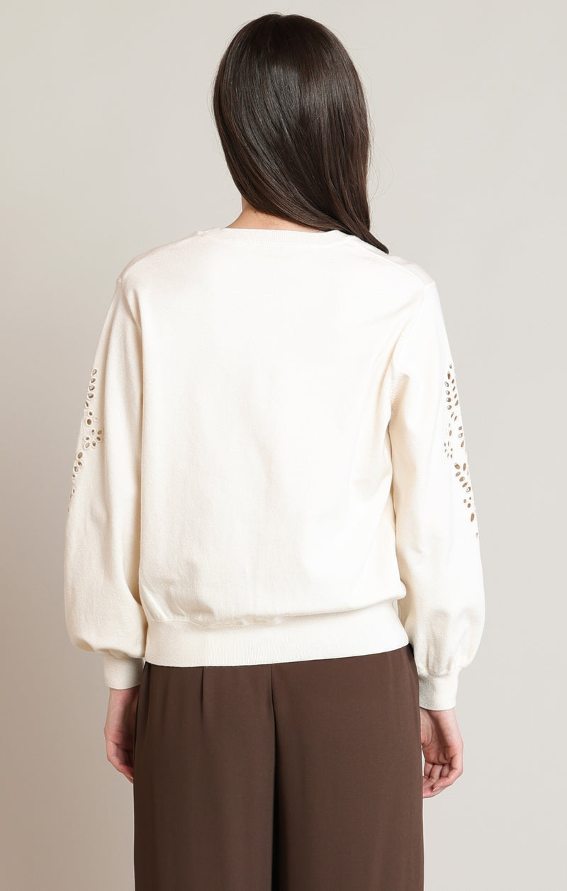 Embroidered Sweater Top