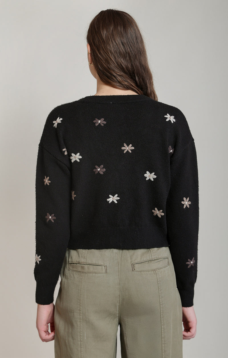 Embroidered Flower Cardigan