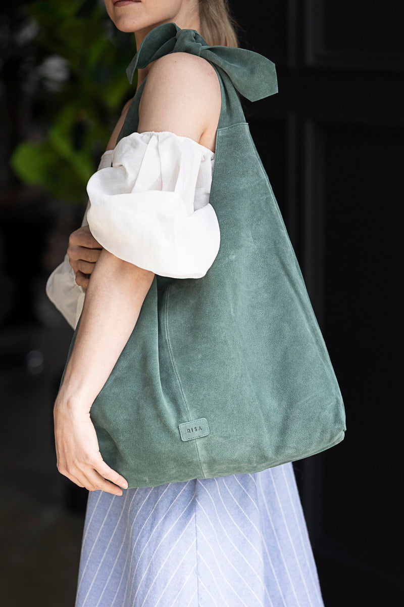 Knot Tote Suede - Seaweed
