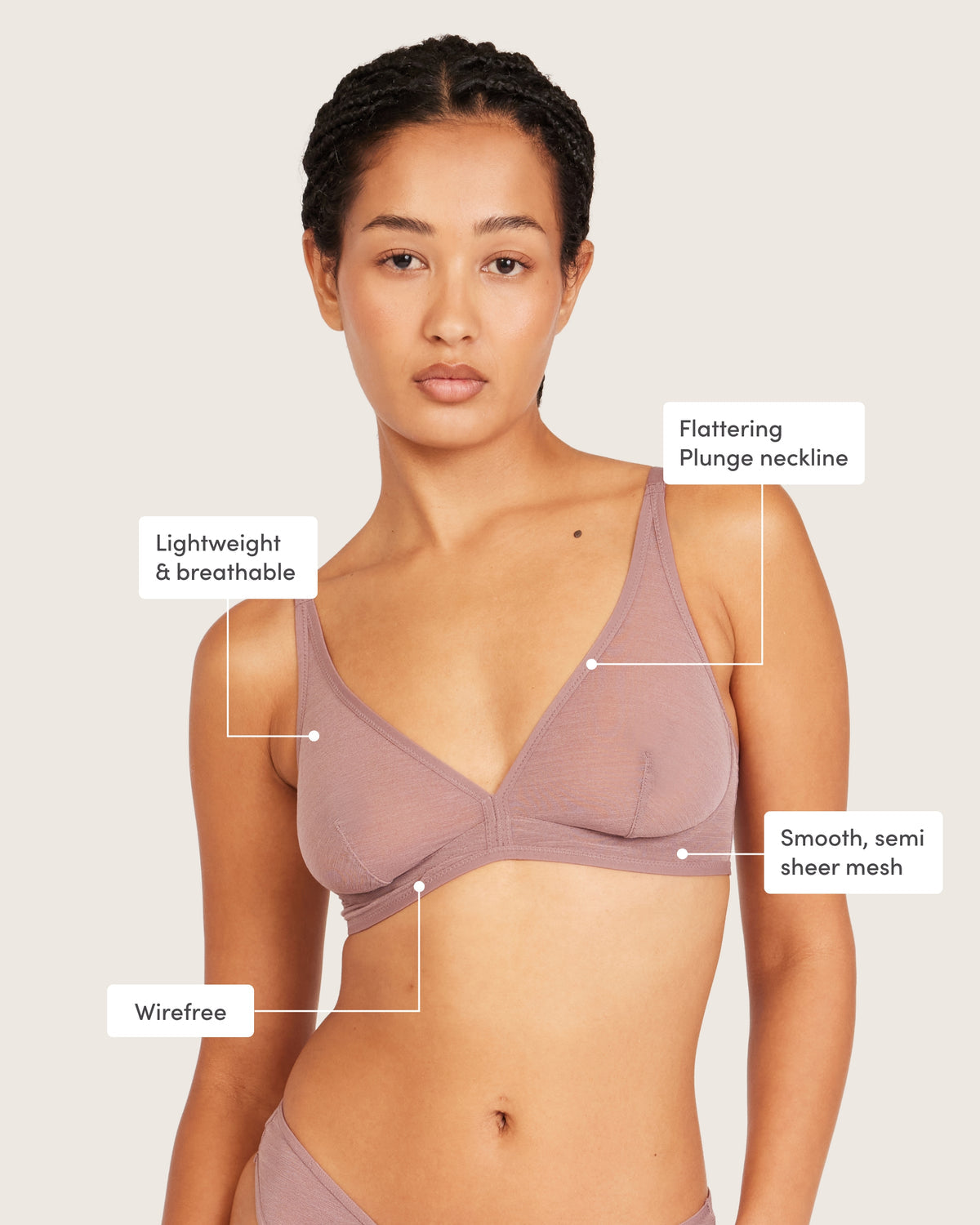 Freshmesh Plunge Bralette