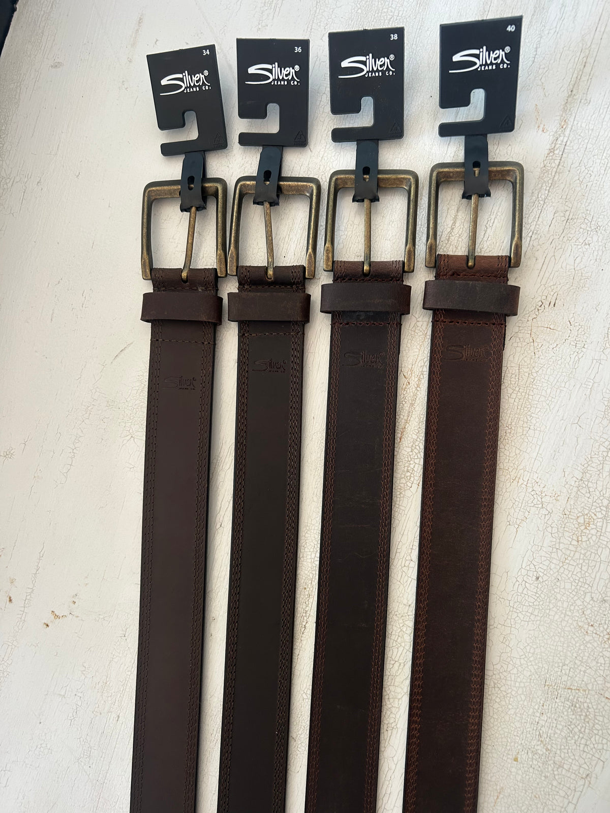 Triple Edge Stitch Dark Brown Belt