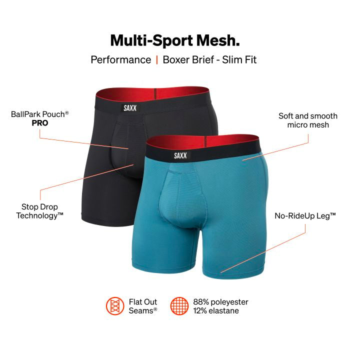 Multi Sport Mesh Boxer Brief - 2 PACK