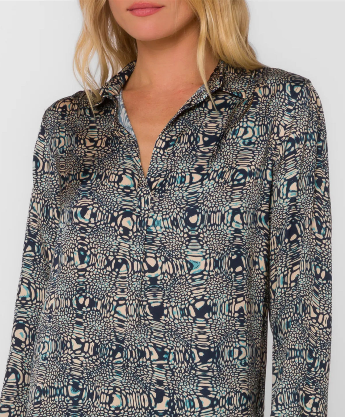 Kenzie Navy Abstact Blouse