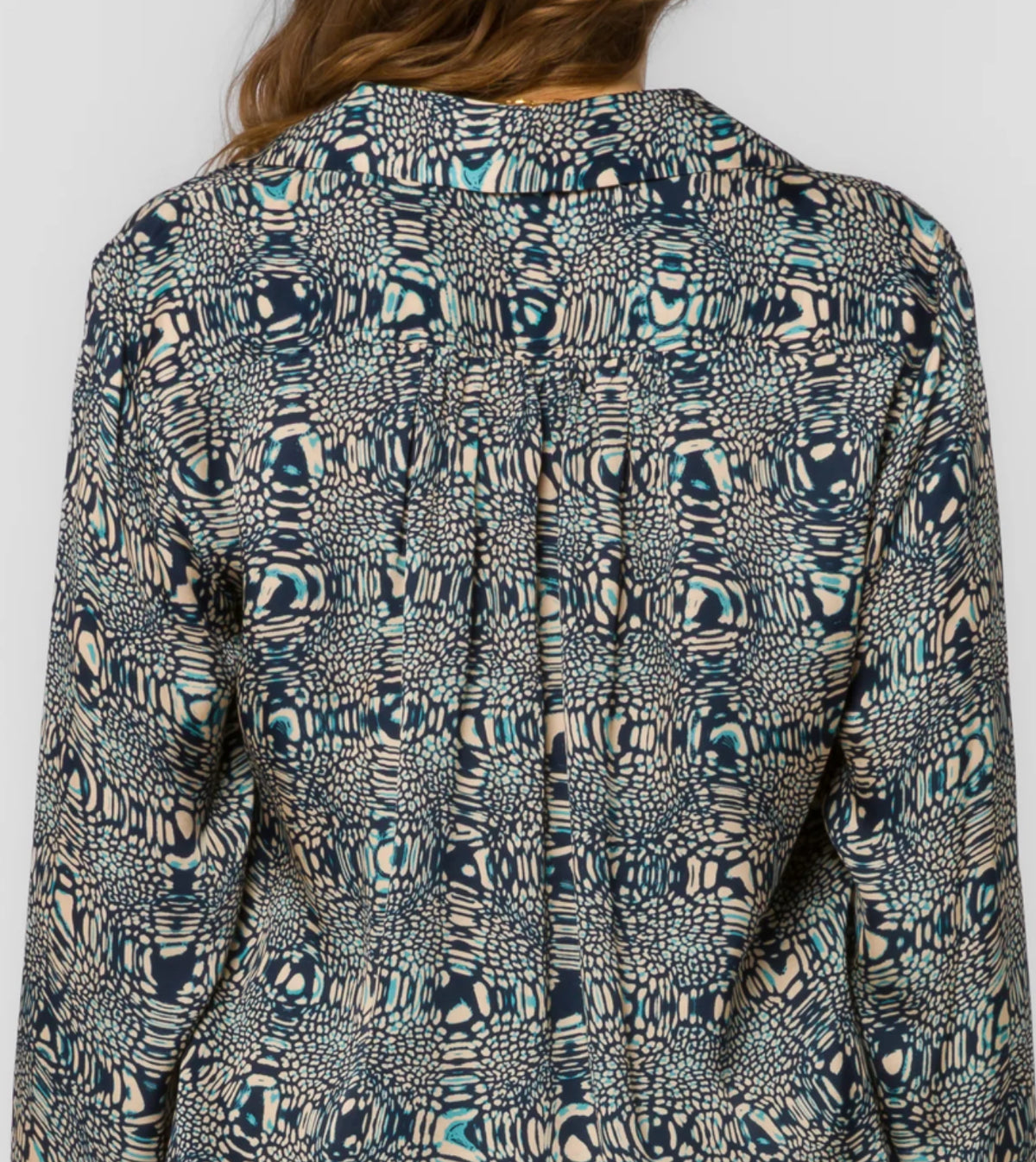 Kenzie Navy Abstact Blouse