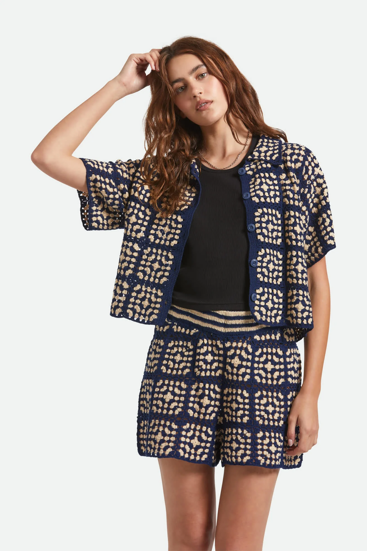 Crochet SS Button Down