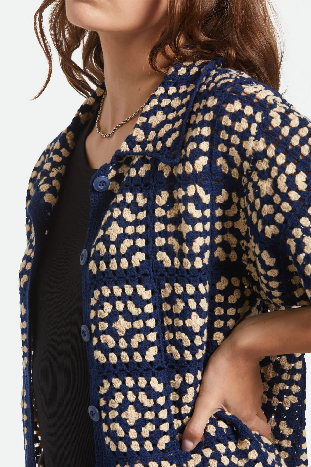 Crochet SS Button Down