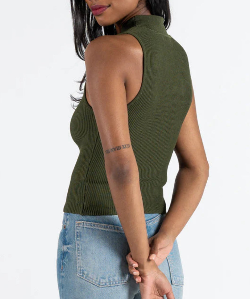 Ottoman Rib Mock Neck