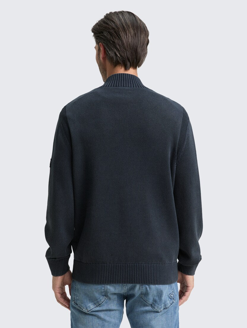 Washed Buttoned Knit Troyer