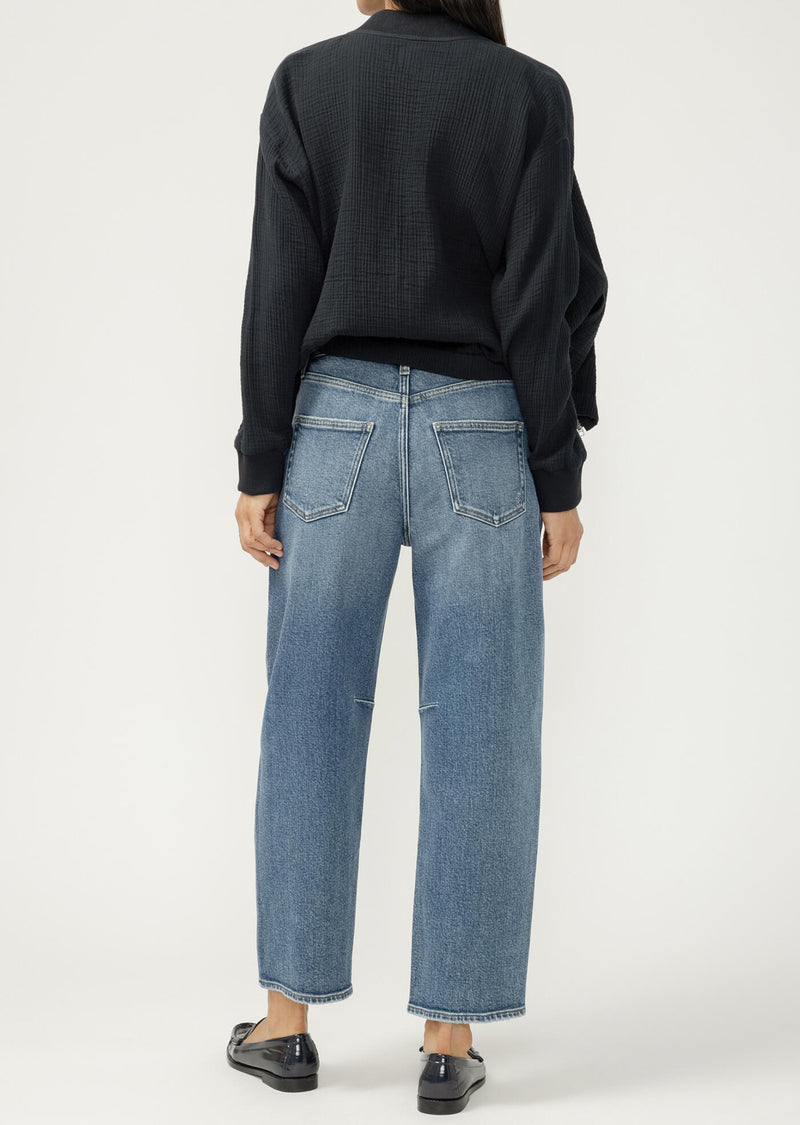 High Rise Barrel Leg Jeans