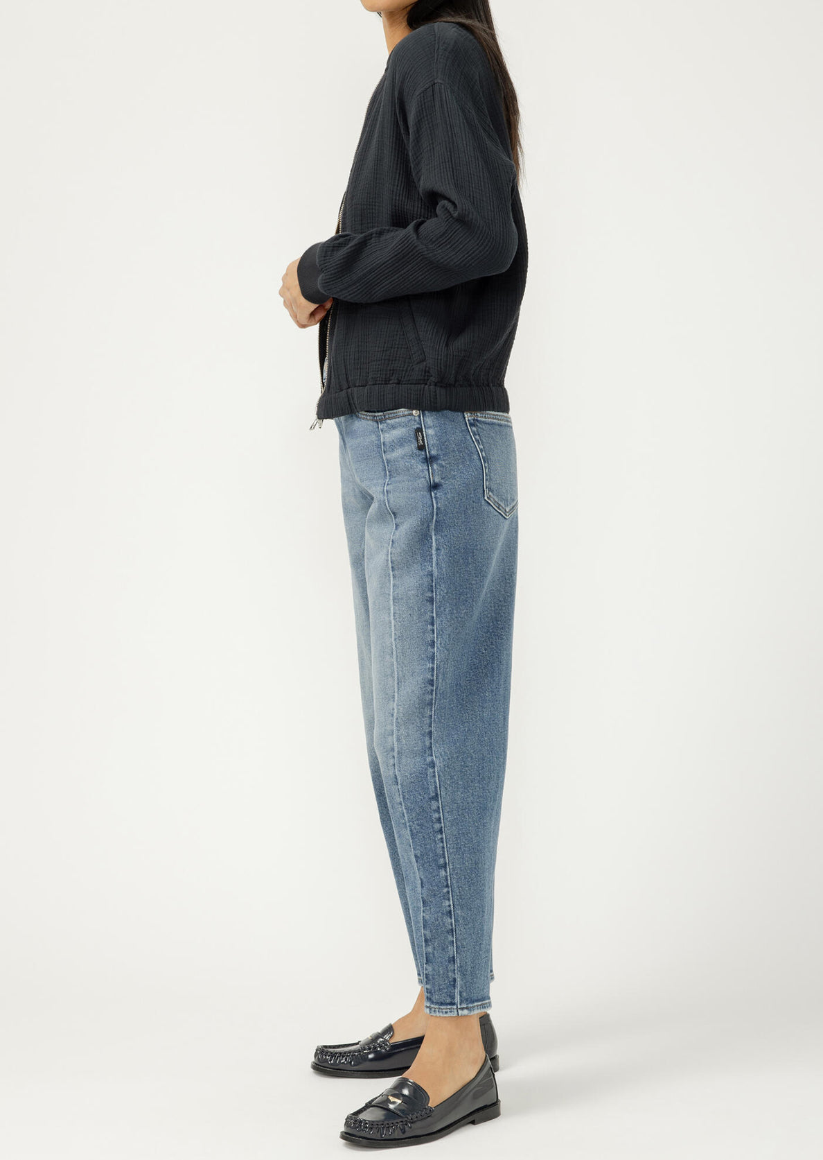 High Rise Barrel Leg Jeans