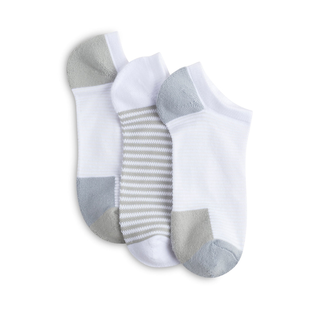 3PK 1/2 Terry Runner Powder Ribbed No Show Sock