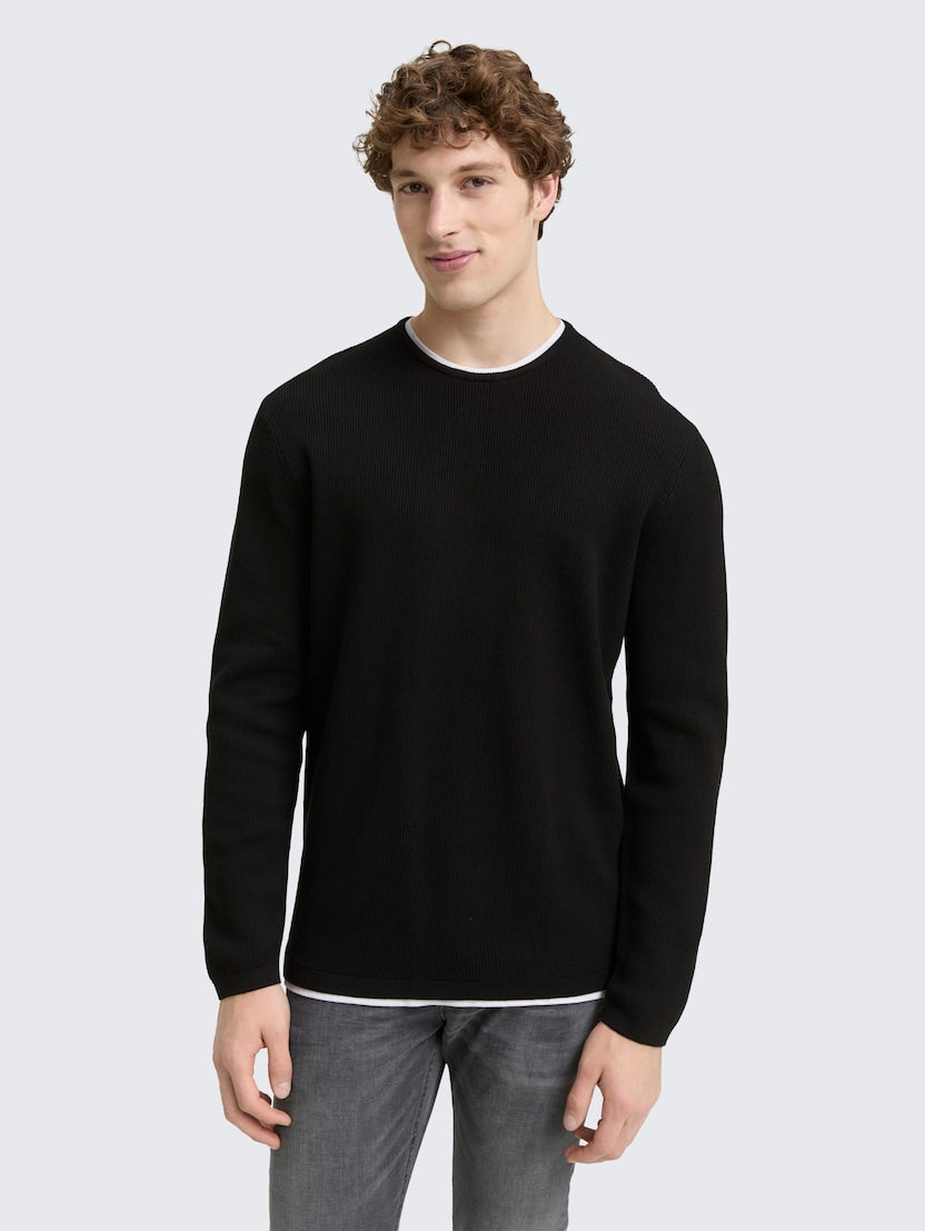 Double Layered Crewneck Knit