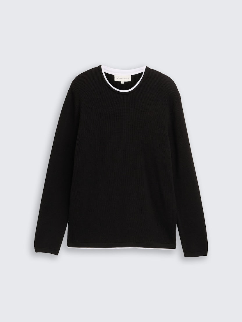 Double Layered Crewneck Knit