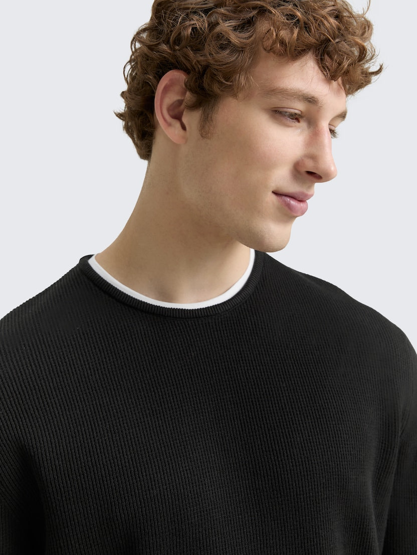Double Layered Crewneck Knit