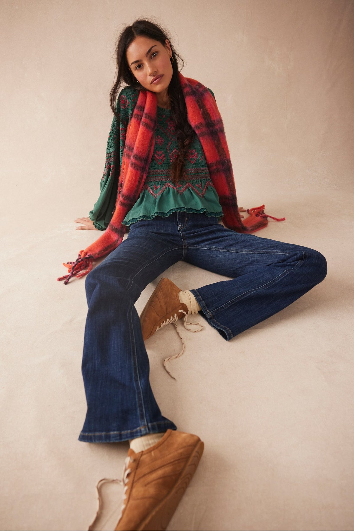 Highland Plaid Skinny Scarf