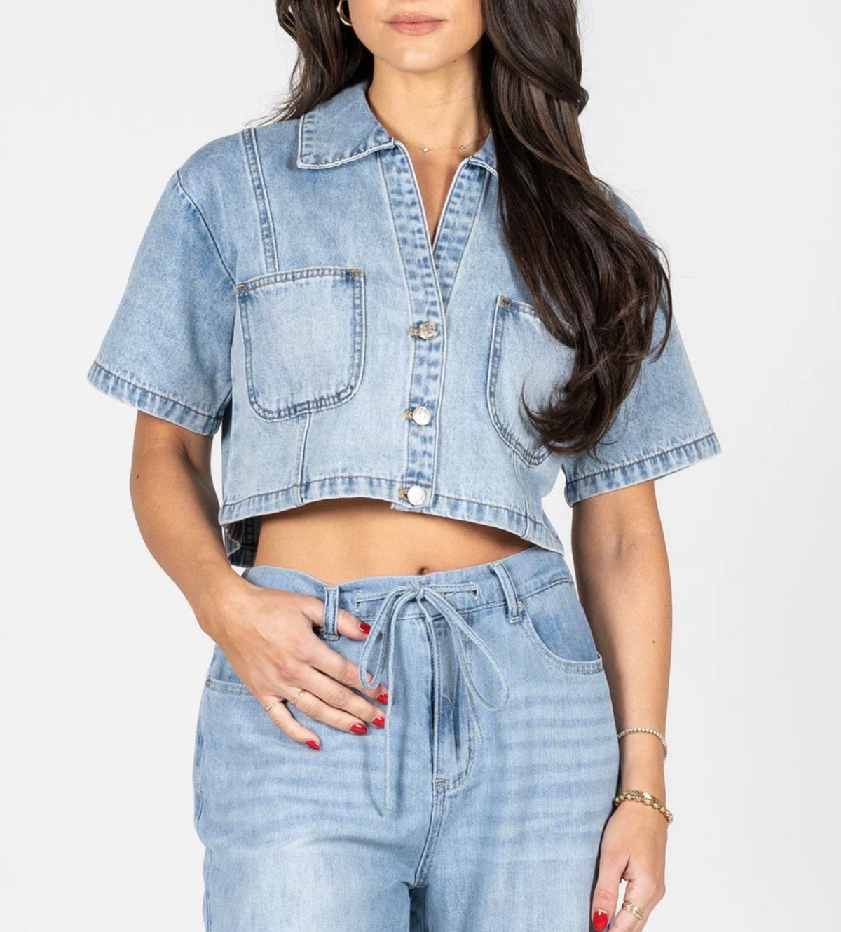 SS Denim Jacket Blouse