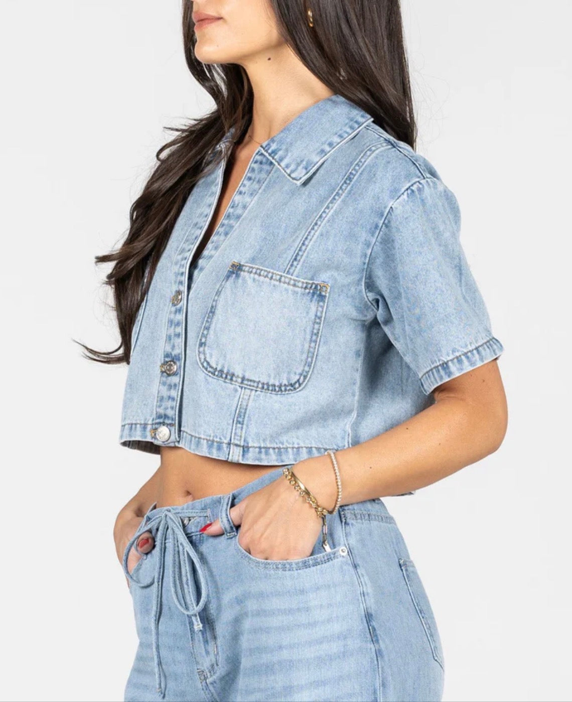 SS Denim Jacket Blouse
