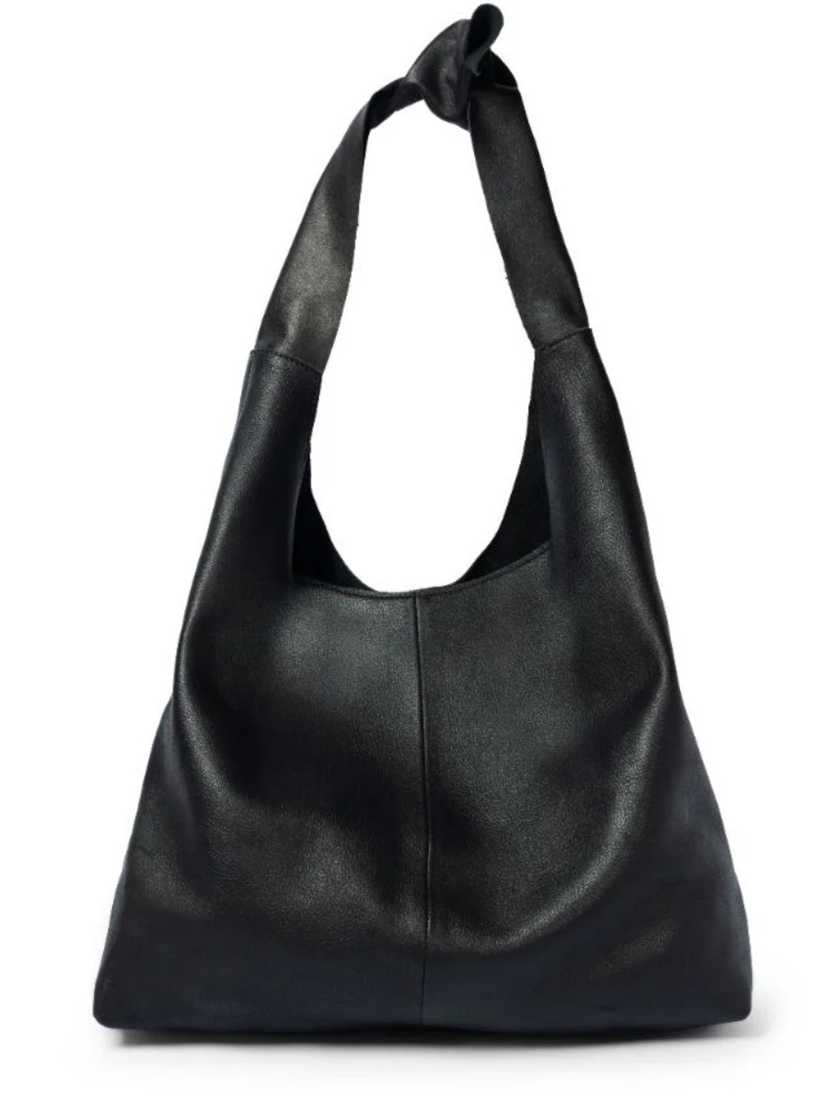 Knot Leather Shoulder Bag - Black