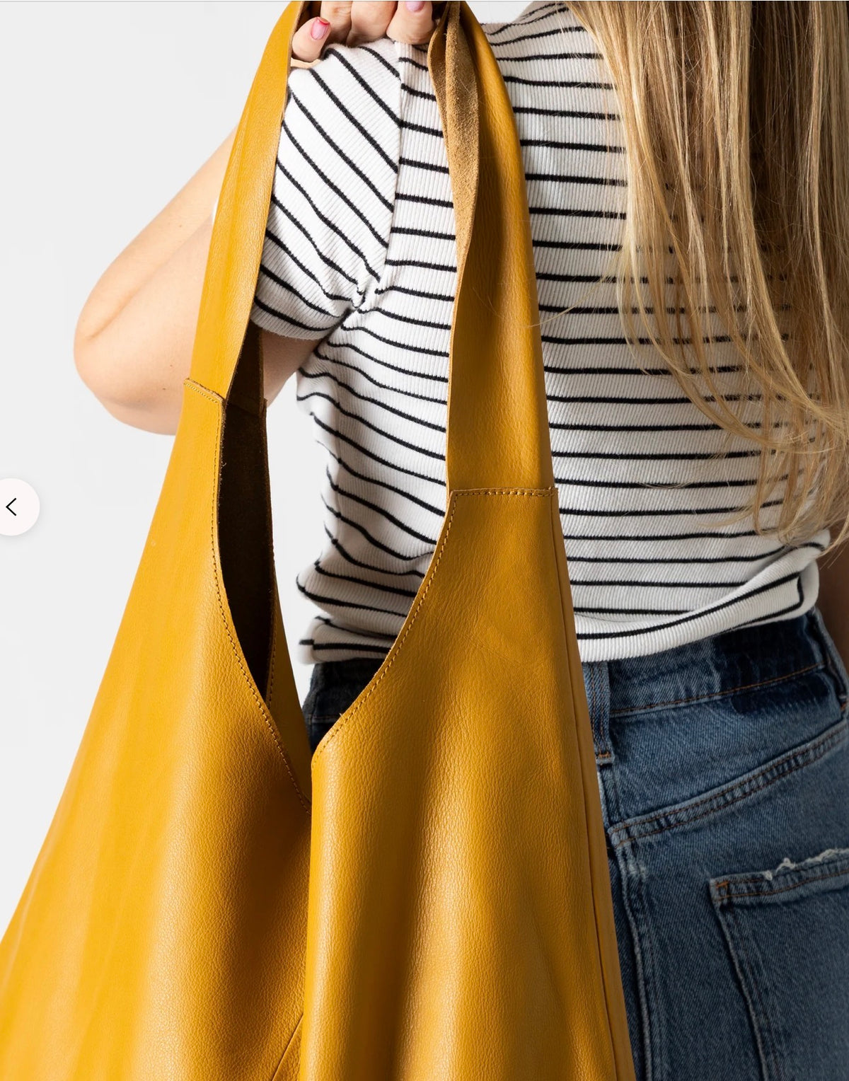 Knot Leather Shoulder Bag - Mustard