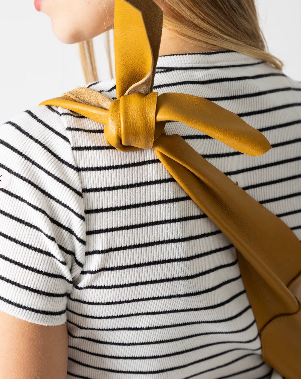 Knot Leather Shoulder Bag - Mustard